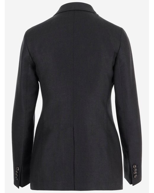 Tagliatore Black Wool And Silk Blend Jacket