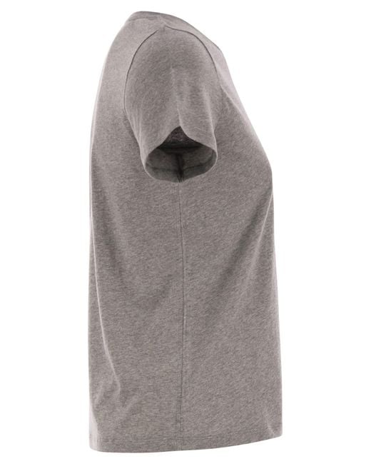 Majestic Gray Crew-Neck Short-Sleeved Cotton T-Shirt