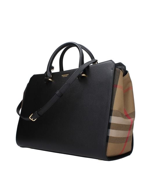 Burberry Black Borse A Mano Donna Pelle Nero