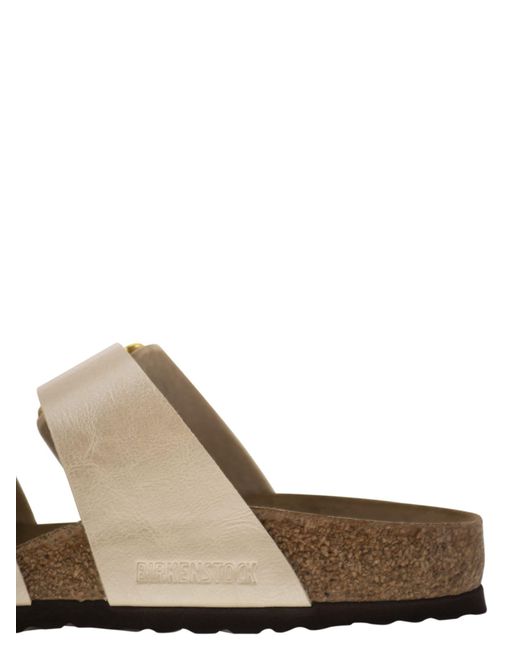 Birkenstock Sydney Cb Sandaal Met Twee Riemen En Gespen in het Natural