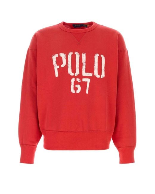 Polo Ralph Lauren Red Crew Neck Sweatshirt