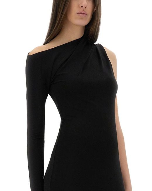 Courreges Black Long One-Shoulder Dress