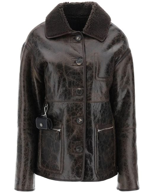 Saks Potts Black Ada Reversible Shearling Jacket