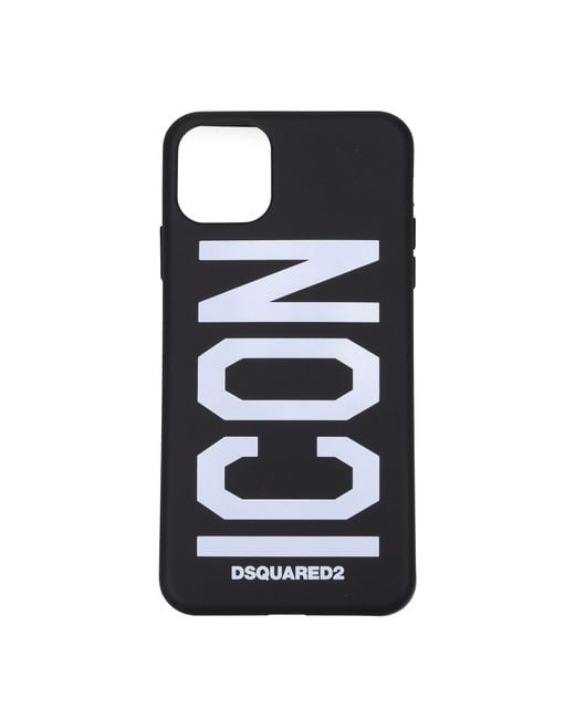 DSquared² Black Porta Iphone Iphone 11 Pro Max Uomo Termoplastica Nero