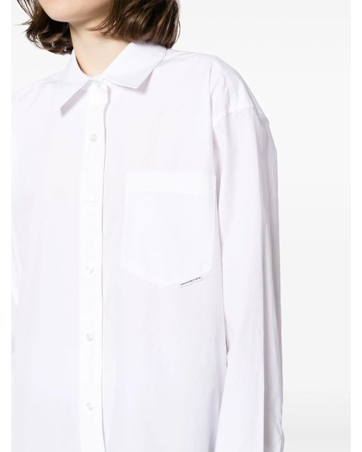 Alexander Wang White Boyfriend Shirt With Logo Flag Tag