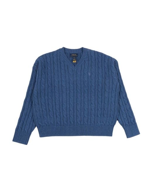 Polo Ralph Lauren Blue Sweater-Pullover Cotton Crewneck