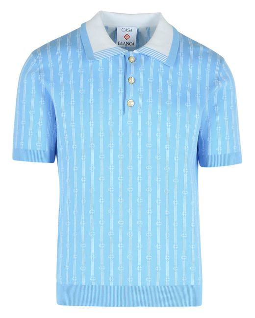 Polo en algodón azul claro Casablanca de hombre de color Blue