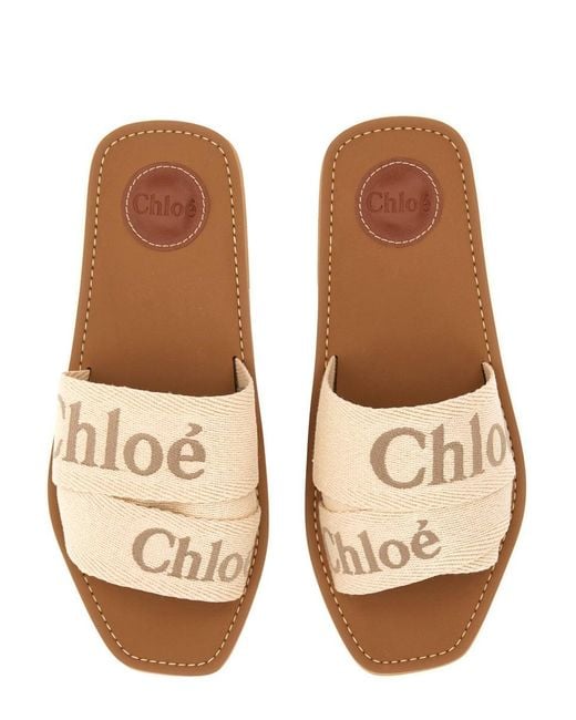 Chloé Natural Logo Flats