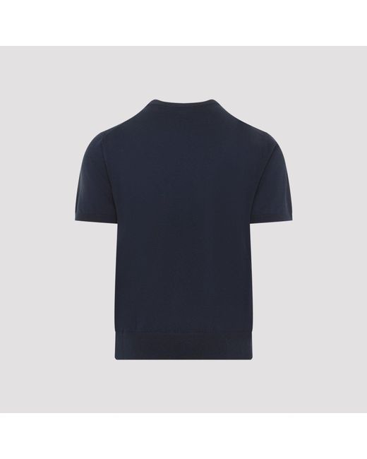 Canali Blue Cotton T-Shirt