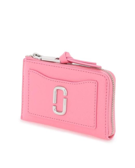 La instantánea de utilidad Top Zip Multi Wallet Marc Jacobs de color Pink