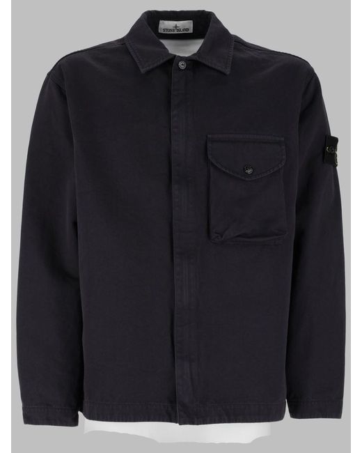 Stone Island Black Mini Casual Shirt For Fall 2026 for men