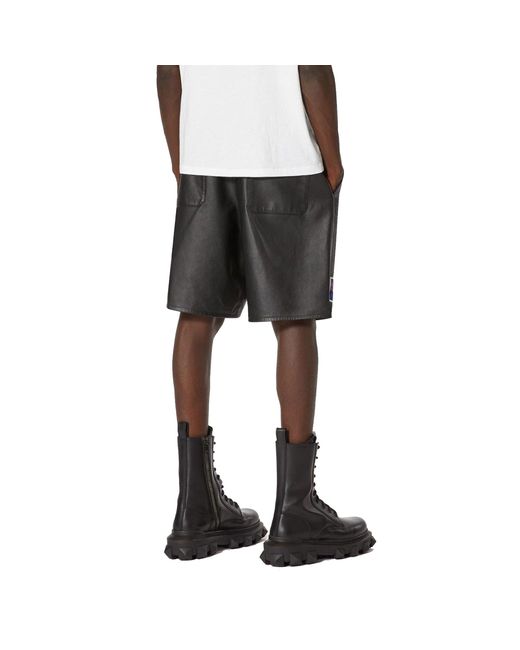 Shorts de cuero Valentino de hombre de color Black