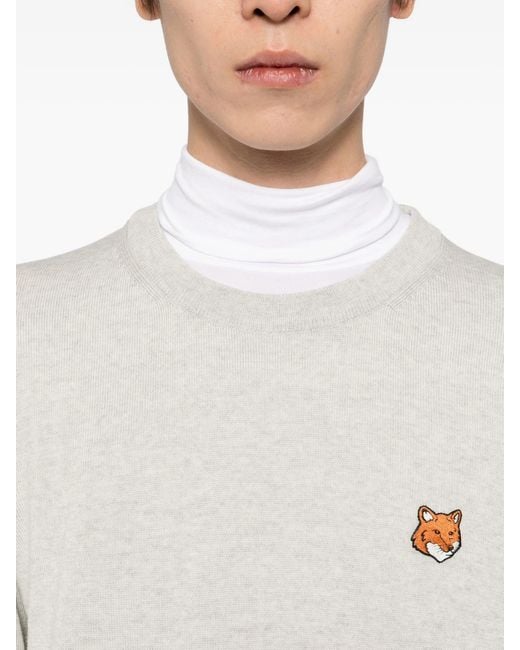 Maison Kitsuné White Fox Head Merino Regular Jumper