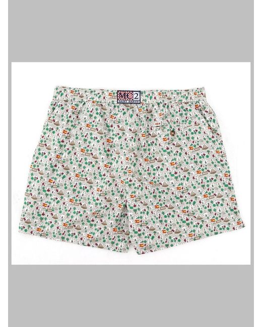 Mc2 Saint Barth White Printed Swim Shorts for men