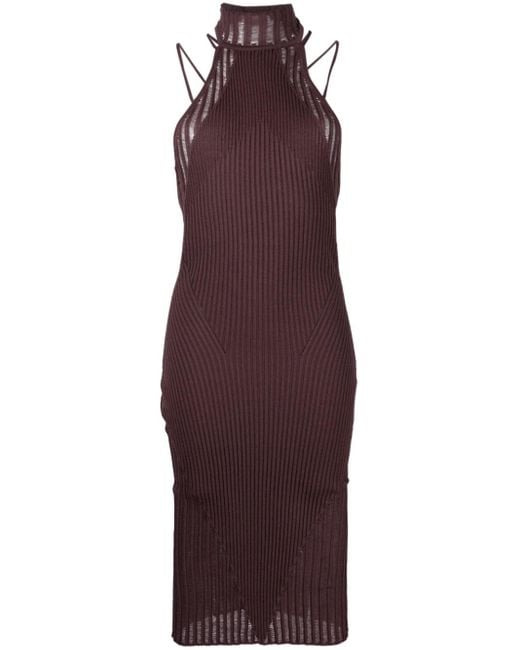ANDREA ADAMO Purple Dresses Beige