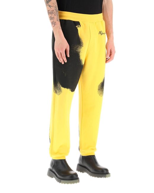 Pantalones de corredor con estampado gráfico con logotipo Moschino de hombre de color Yellow