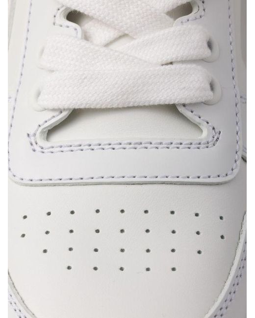 Prada White Downtown Bold Leather Sneakers