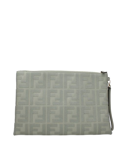 Fendi Gray Pochette Donna Tessuto Verde/Tè Verde