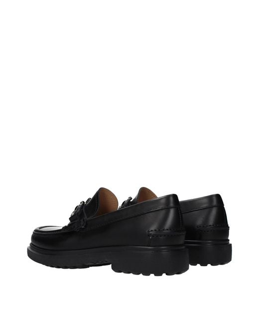 Ferragamo Black Ready Moccasins Leather
