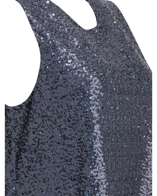Semler Blue Sequined A-line Top Tops Grey