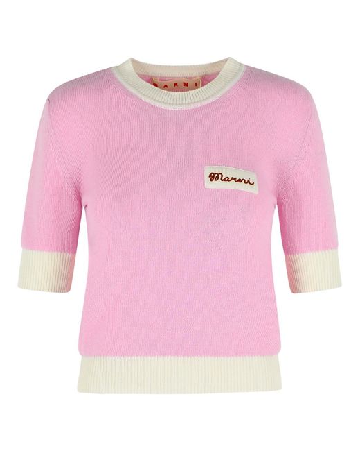 Marni Women's Pink Wool Blend Sweater