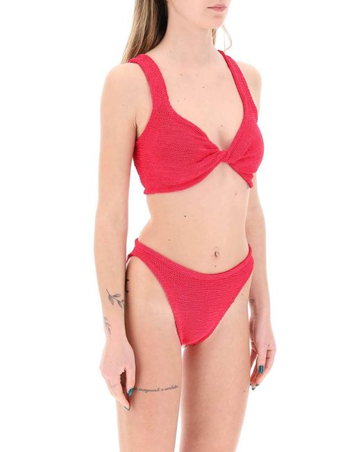 Hunza G Juno Metallic Effect Bikini Set in het Red
