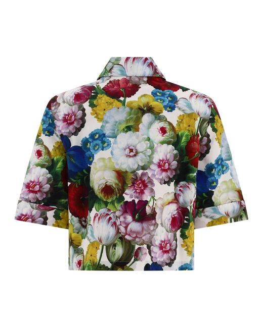 Camicia con stampa di fiori notturni di Dolce & Gabbana in Multicolor