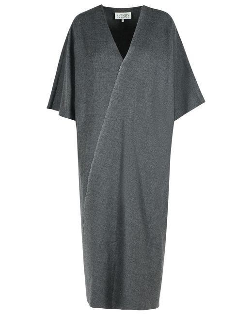 MM6 by Maison Margiela Gray Virgin Wool Dress