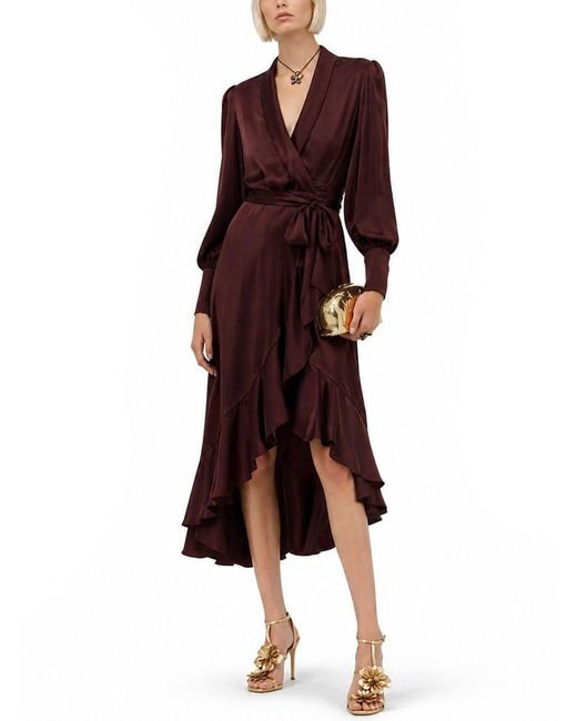 Zimmermann Purple Silk Midi Suit