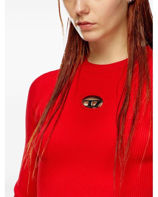 DIESEL M Valari Geribbelde Trui in het Red
