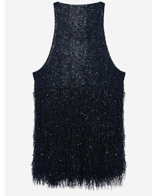 Giorgio Armani Blue Top Lurex Jersey