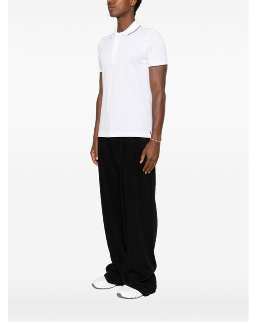 Tom Ford White Piquet Cotton Polo Shirt
