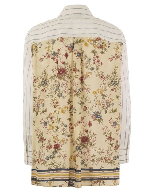 Corolla Algodón y camisa de la espalda de seda Weekend by Maxmara de color White
