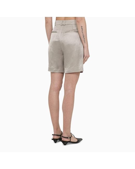 Calvin Klein Gray Sand-Coloured Linen-Blend Bermuda Shorts