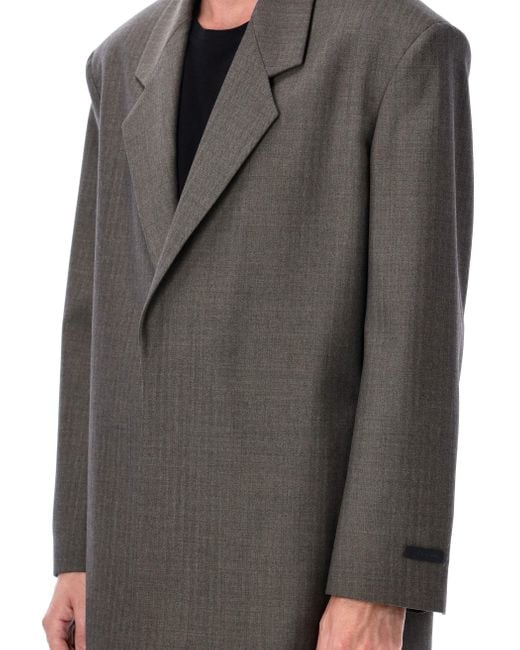 Fear Of God Gray Chevron Wool Single-Breasted Blazer