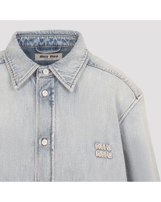 Miu Miu Gray Denim Shirt