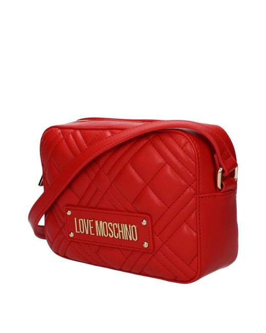 Love Moschino Red Crossbody Bags Polyurethane