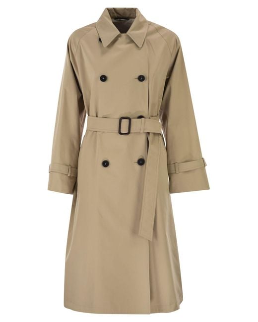 Weekend by Maxmara Natural Wksninfa Water Repellent Gabardine Trench Coat With Print