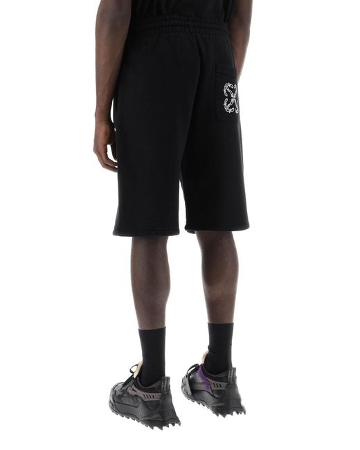 "Sporty Bermudas Shorts con flecha bordada Off-White c/o Virgil Abloh de hombre de color Black