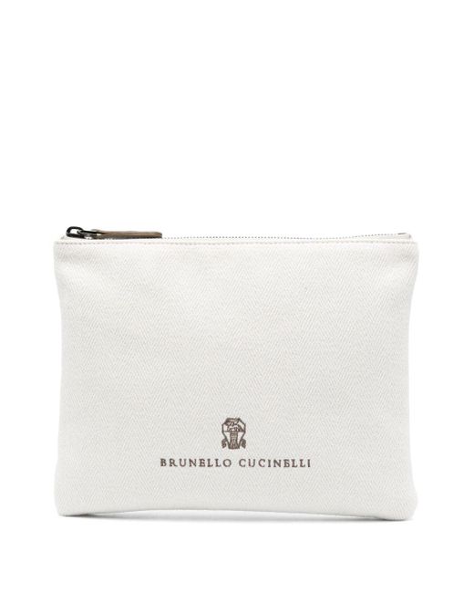 Algodón y bolsa de lino Brunello Cucinelli de color White