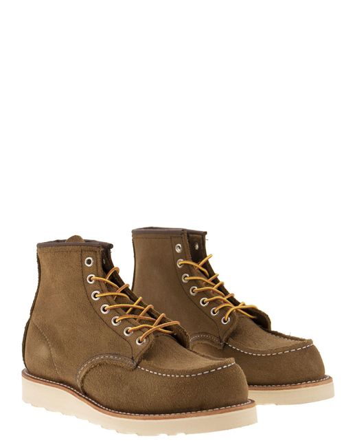 Red Wing Brown Classic Moc Mohave Suede Lace Up Boot
