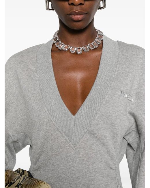 The Attico De Attico Cotton Mini -jurk in het Gray
