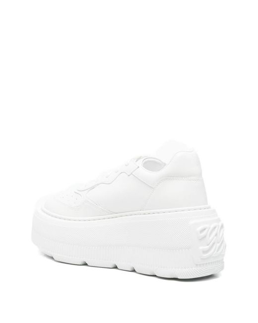 Casadei White Sneakers Mit Plateausohle