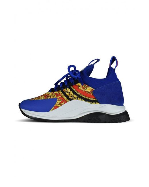Versace Blue Chain Reaction Sneakers for men