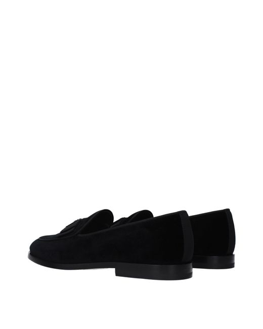 Dolce & Gabbana Black Dolce&Gabbana Mocassini Uomo Velluto Nero