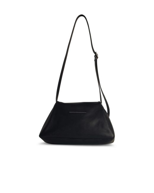 MM6 by Maison Martin Margiela 'Numeric' Black Lear Crossbody Tasche