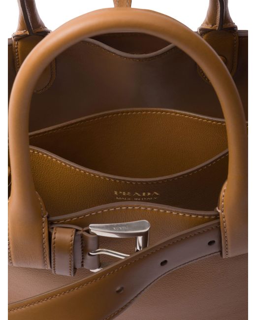 Prada Brown Medium Belted Leather Handbag