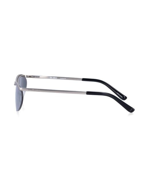 The Attico Blue Sleek Mini Oval Metal Sunglasses