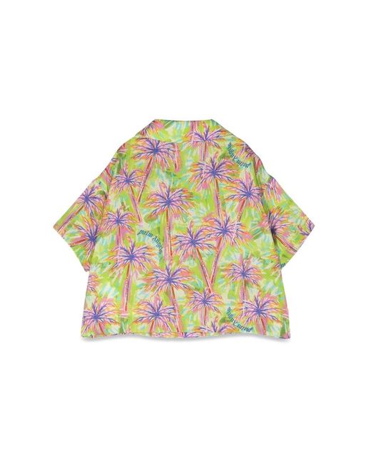 Palm Angels Gray Bowling Shirt