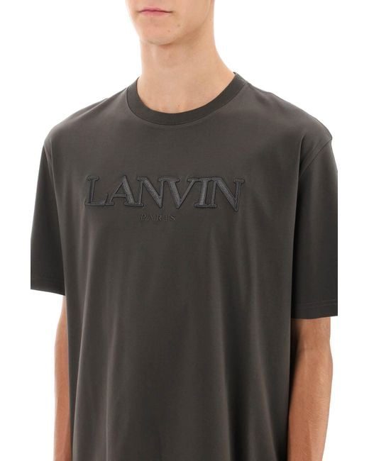 Camiseta extragrande con letras del logo de Lanvin de hombre de color Black